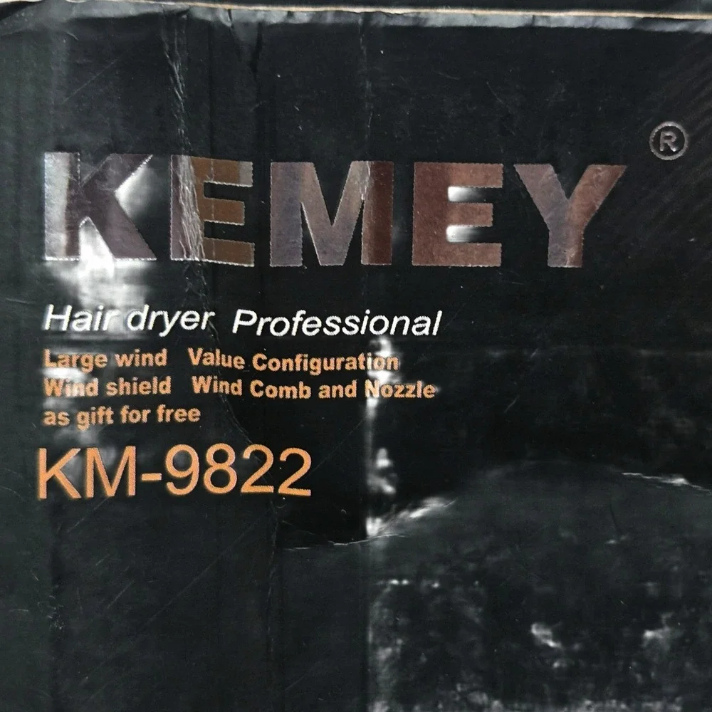 KEMEY KM-9822 Professional Hair Dryer 3500W Blue EU Plug 220V New Box 9822 wind